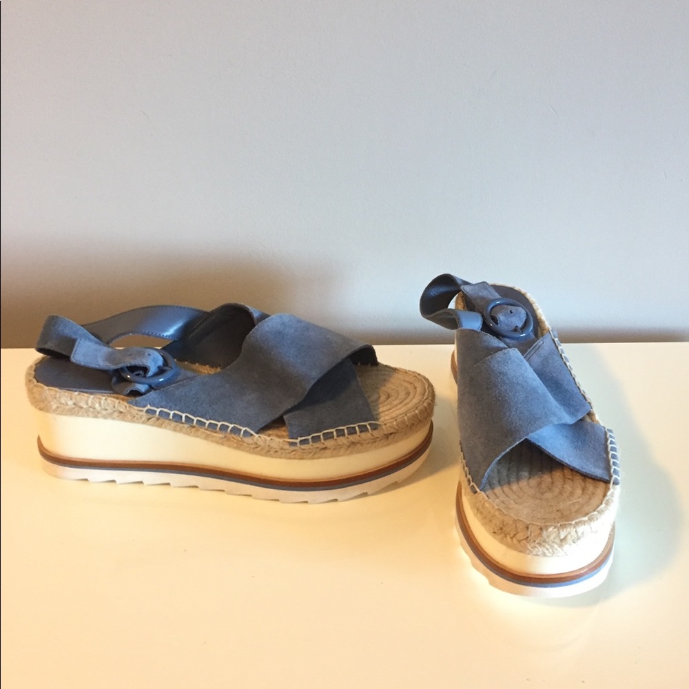 Marc Fisher flatform blue espadrille Glenna size 9